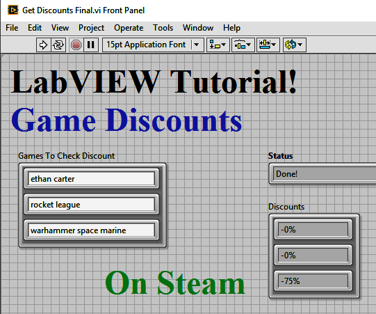 LabVIEW Tutorial: Game Discounts