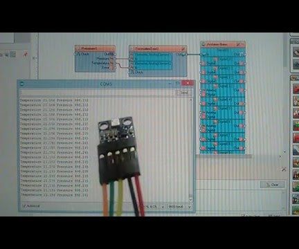 Arduino Nano: Barometric Pressure and Temperature BMP180 Sensor With Visuino