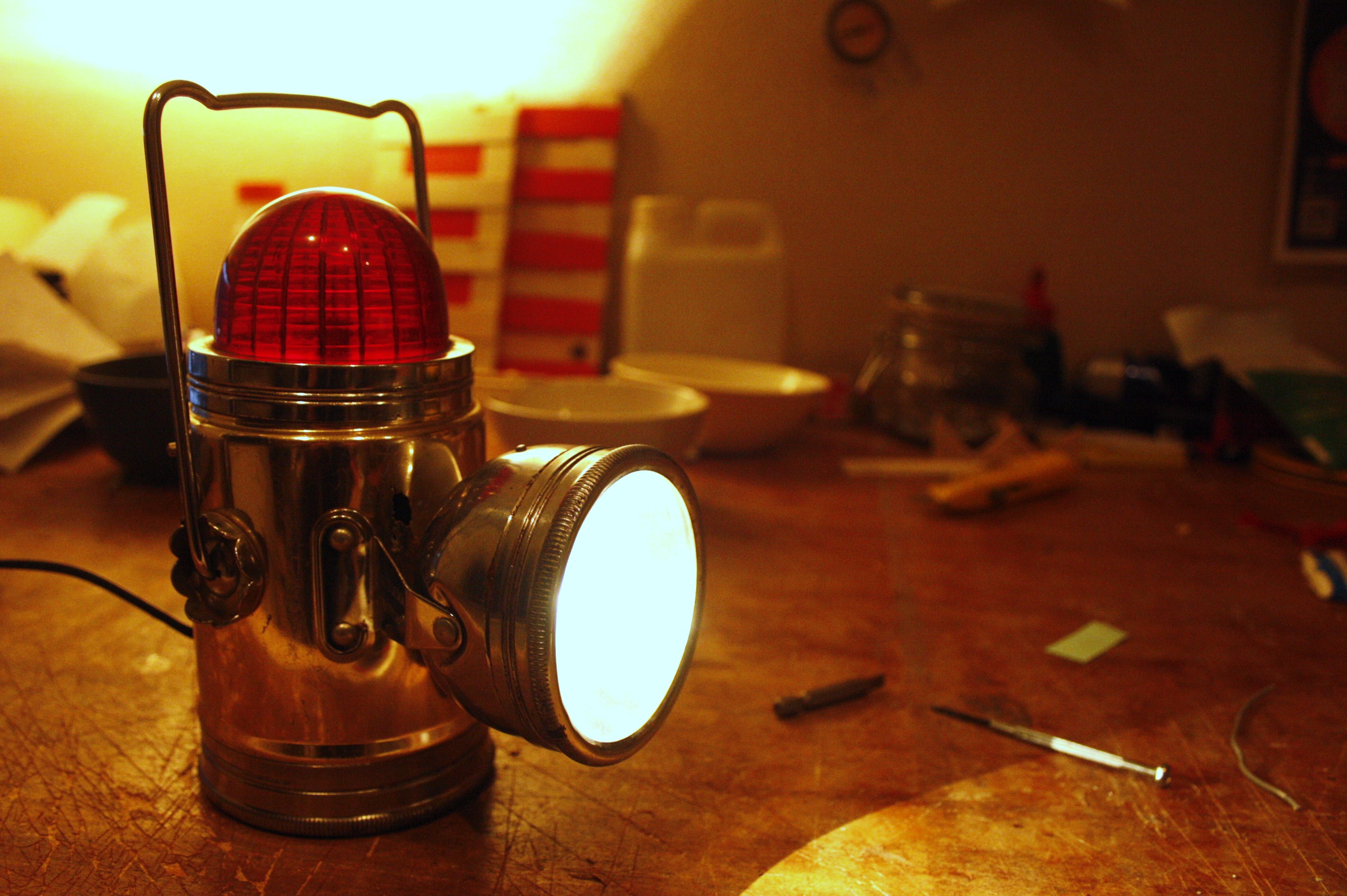 1960's Camping Lantern Mains Plug Hack