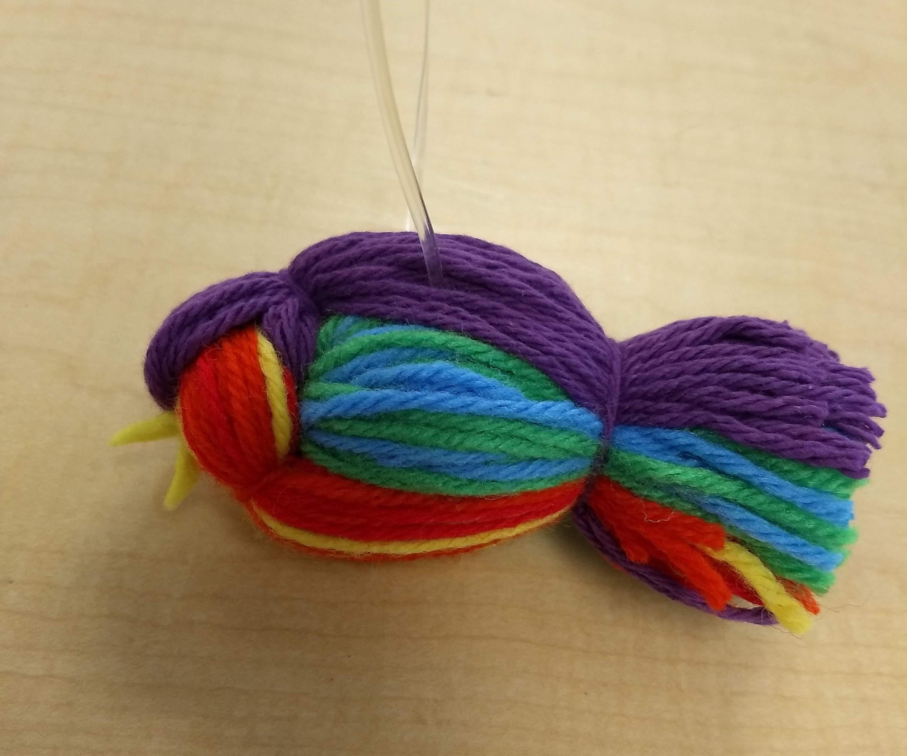 Hanging Bird From Scrap Yarn