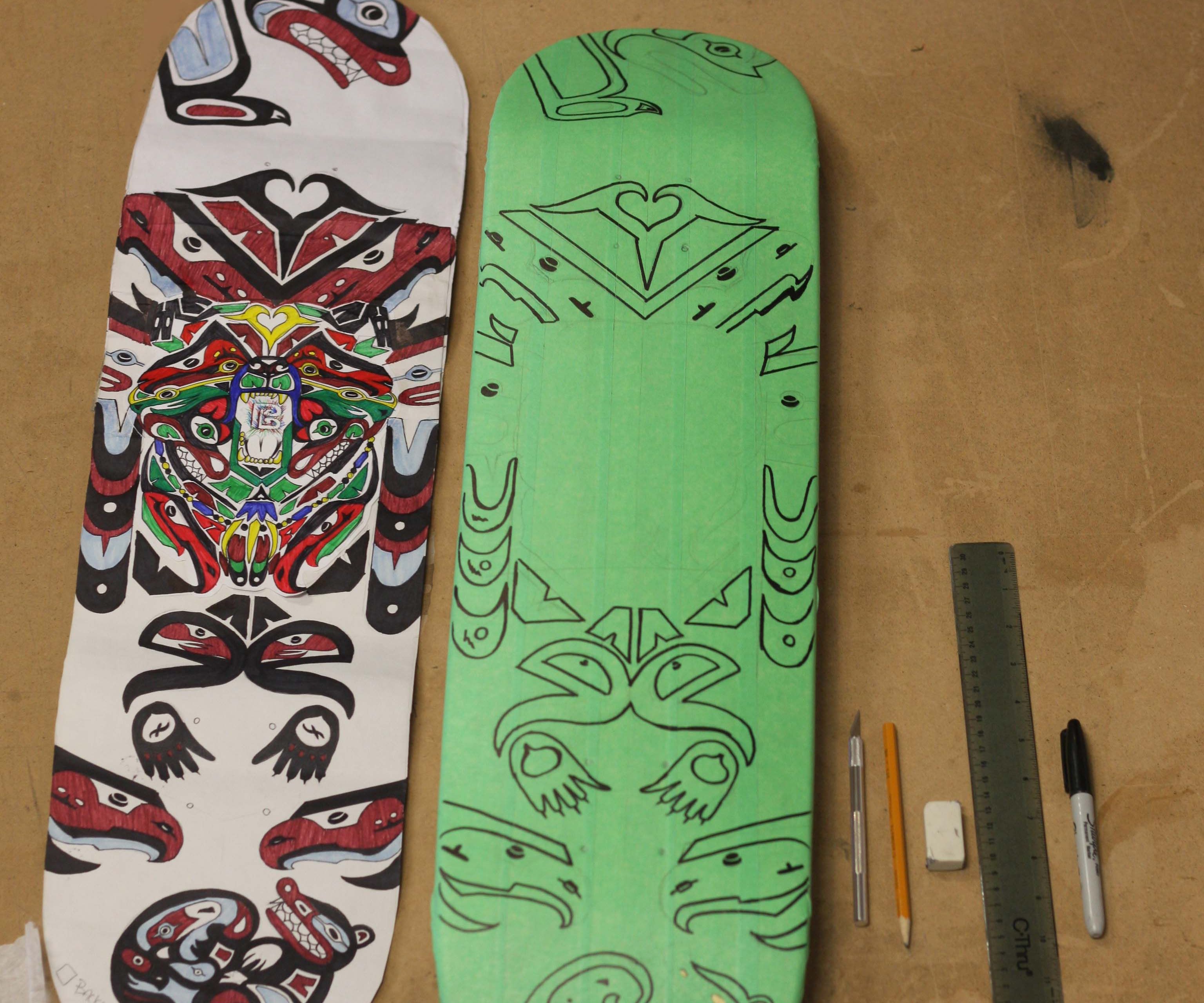 Skateboard Stencil Art