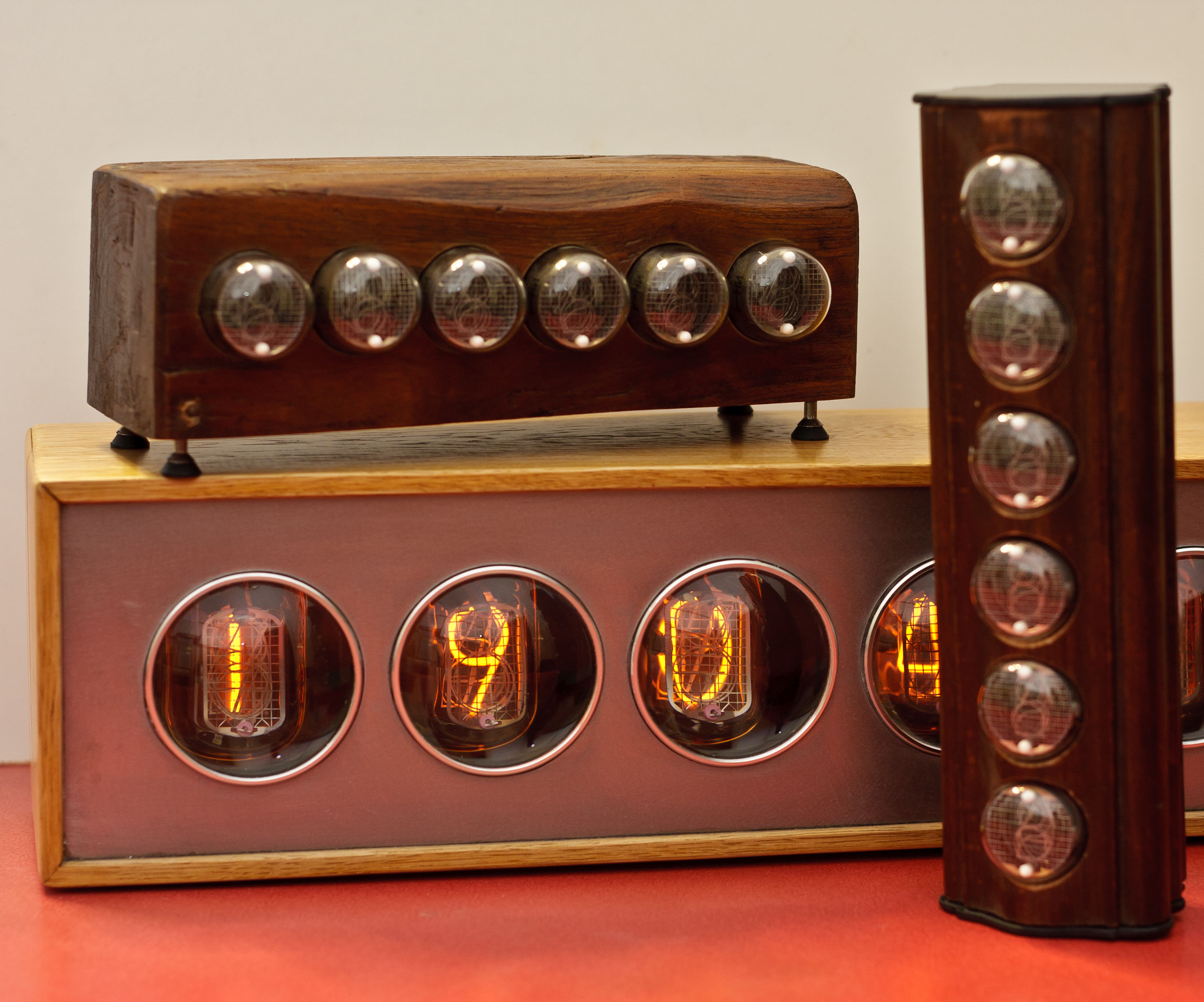 Huge Wood Nixie Clock