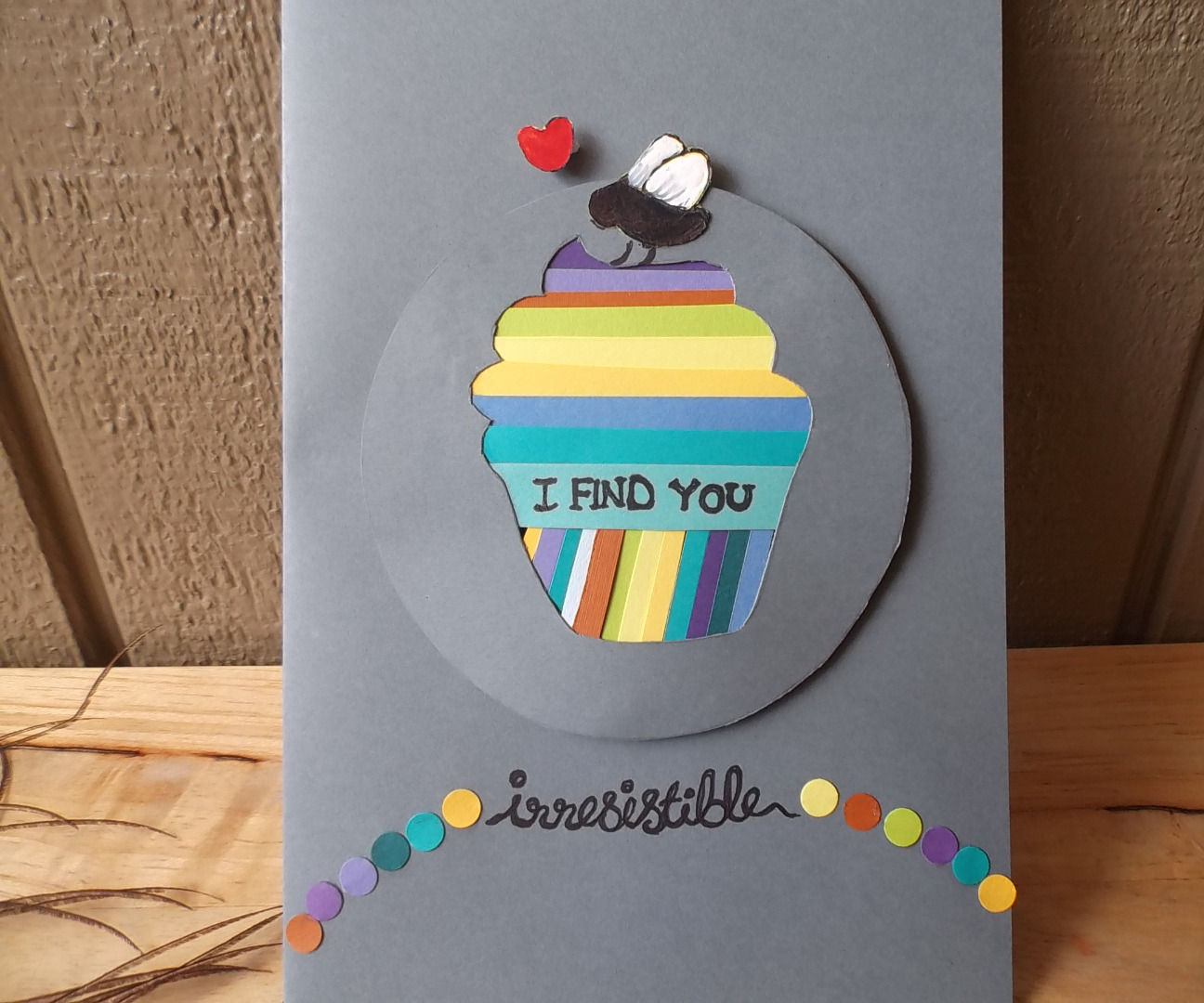 Rainbow theme hand made card