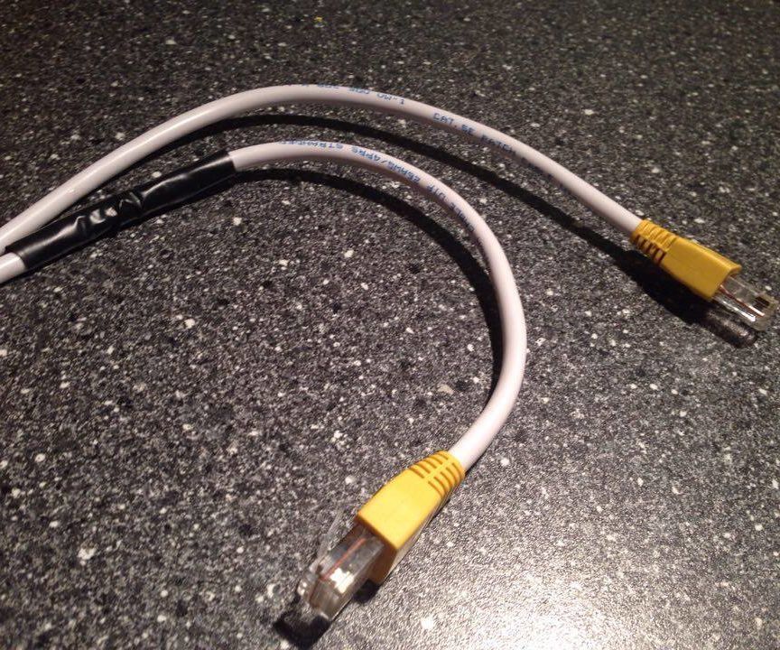 Ethernet Crossover Cable from a straight-through ethernet cable