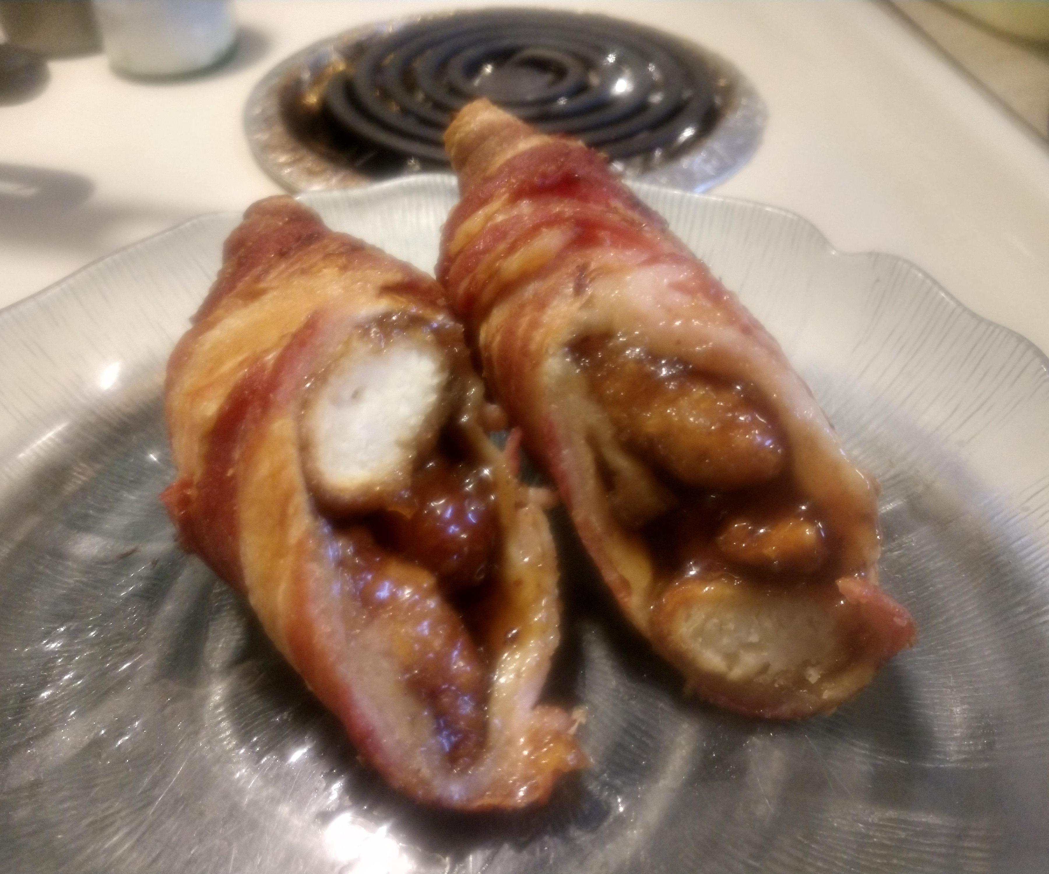 Bacon Wrapped Sandwich From Leftovers