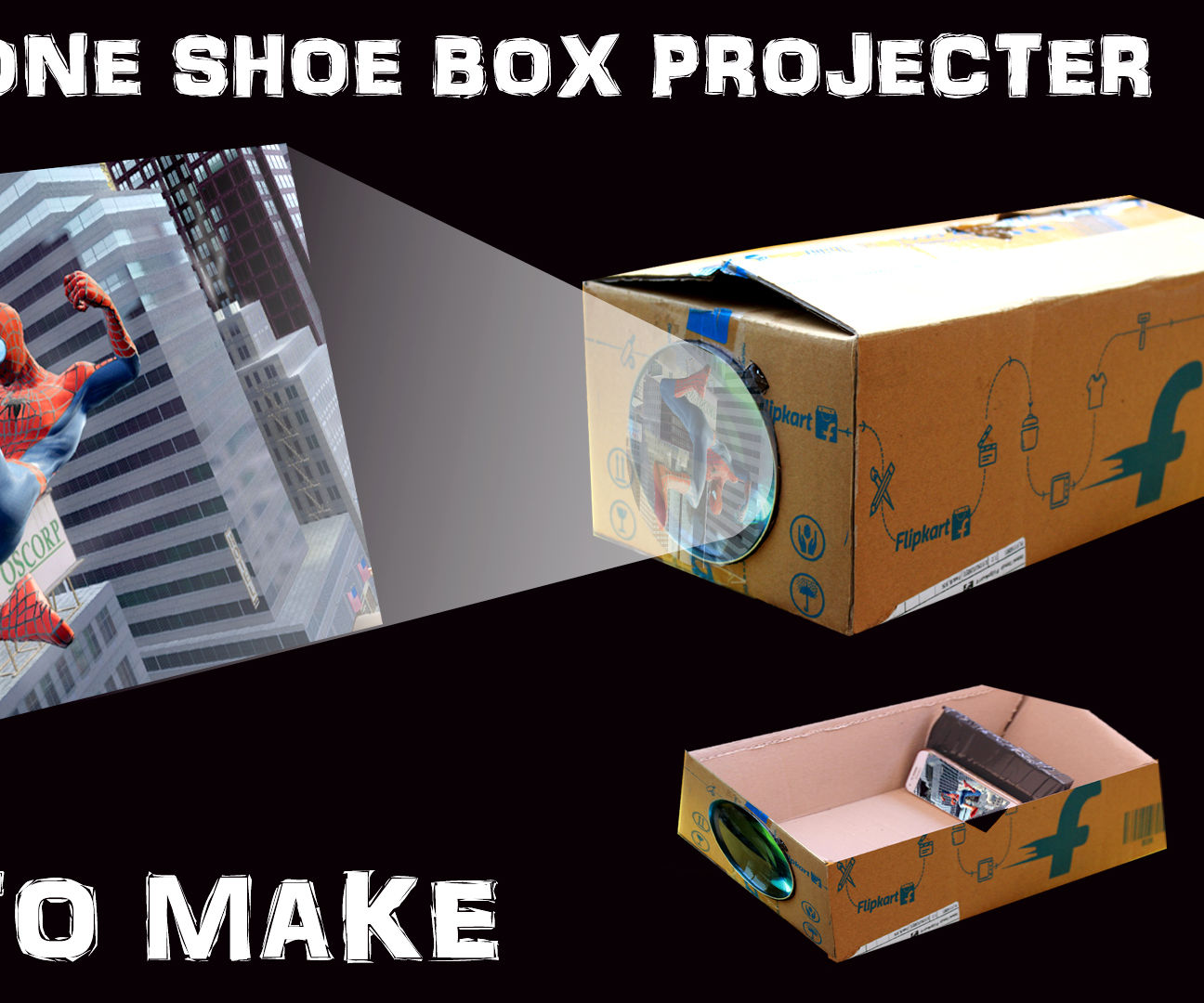How To Make Smartphone Screen Projector With Shoe box