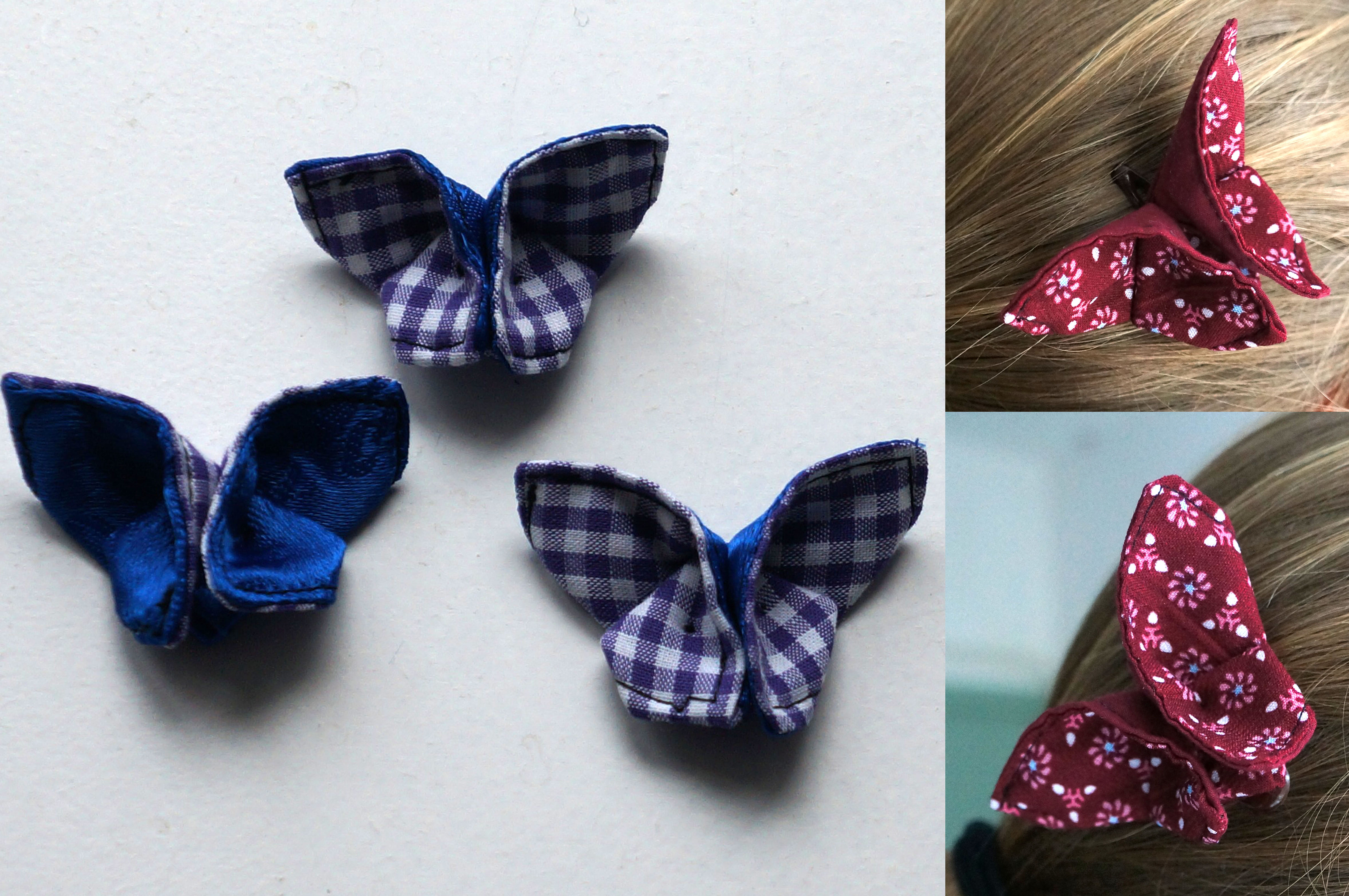 Butterfly Hair Clips - Origami With Fabric