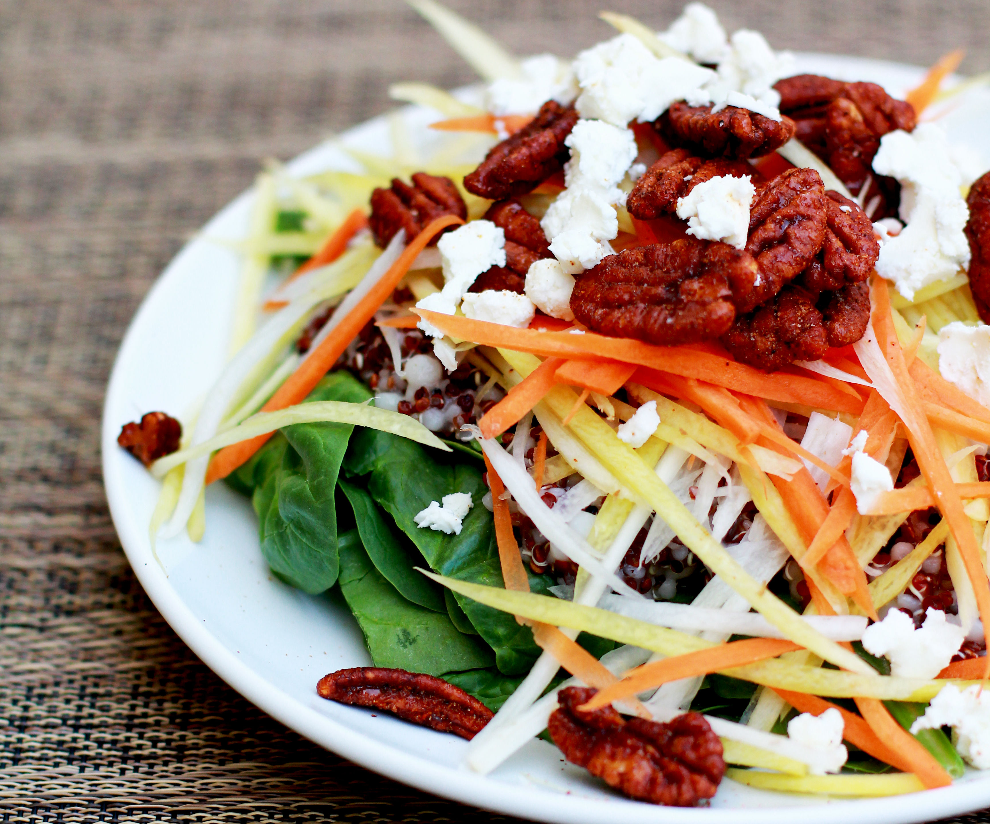 Carrot, Goat Cheese, and Pecan Salad