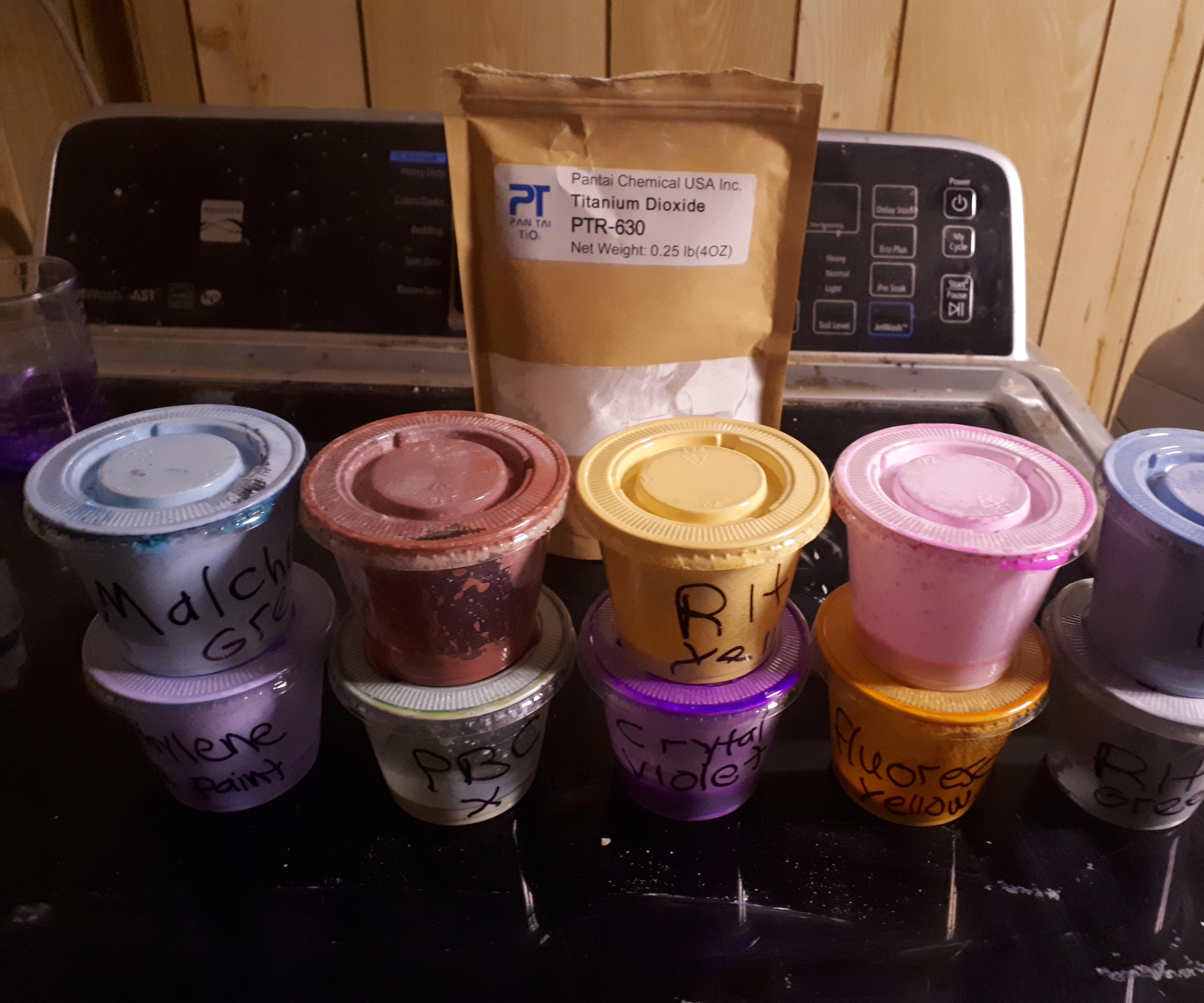 Making Paint Mixtures With Titanium Dioxide for Art.