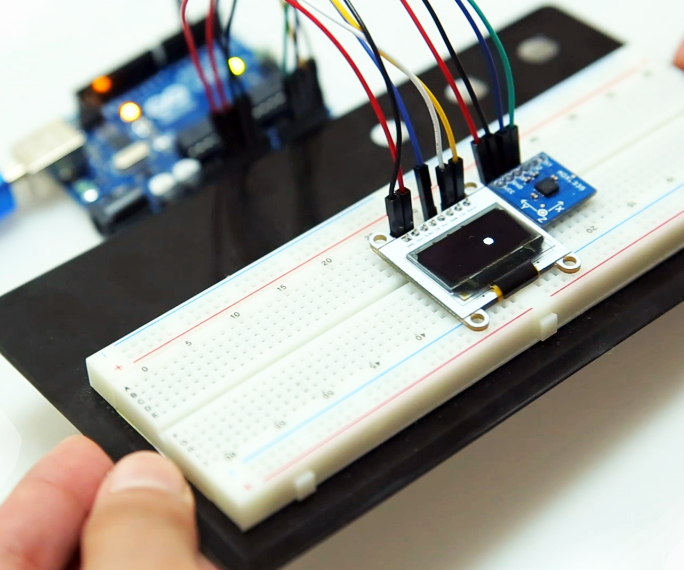 Interacting with an OLED and an Accelerometer