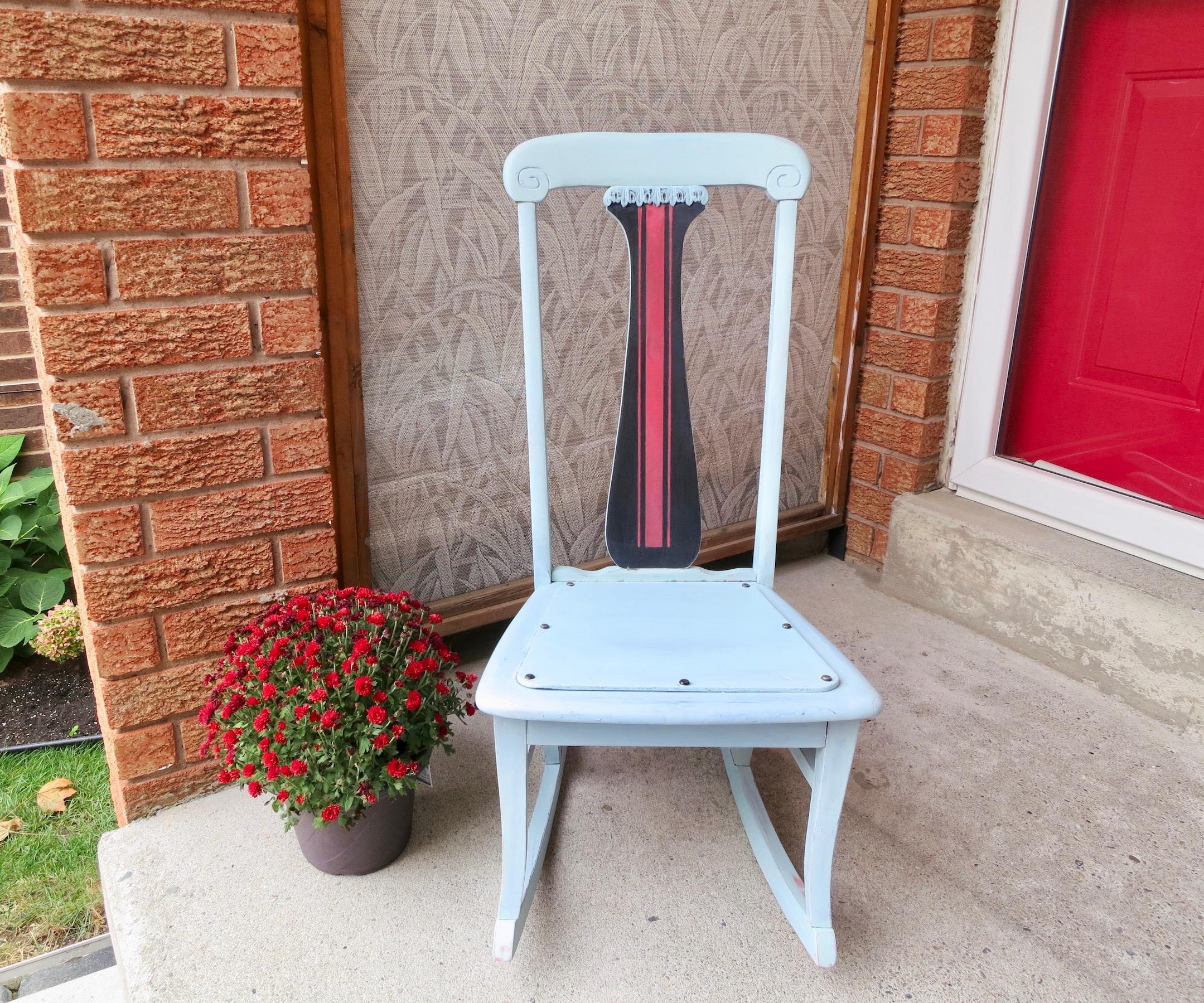 How to Prevent Paint Bleed: Grain Sack Stencil Rocking Chair