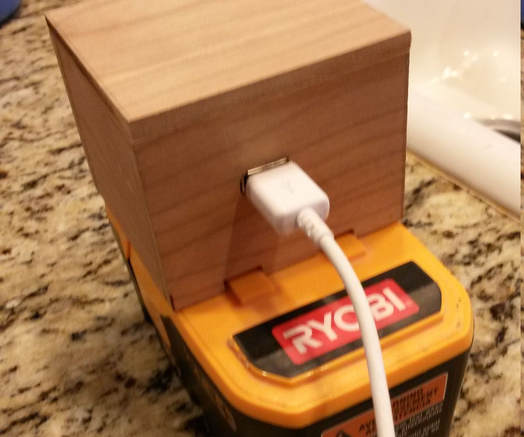 Cordless tool battery to USB charger
