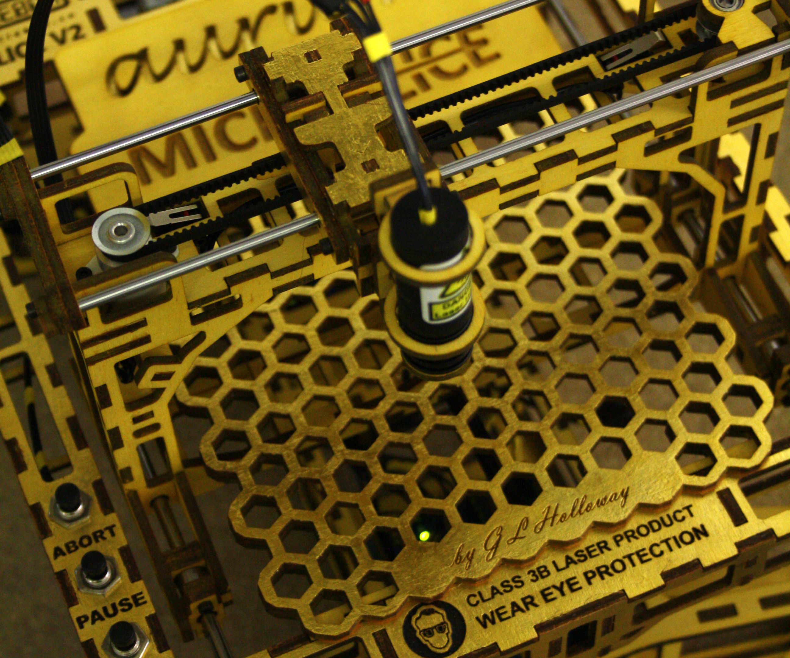 The MicroSlice V2 Aurum | a Gold Mini Laser Cutter & Engraver.