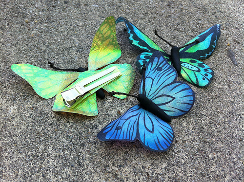 Iridescent Butterfly Clips