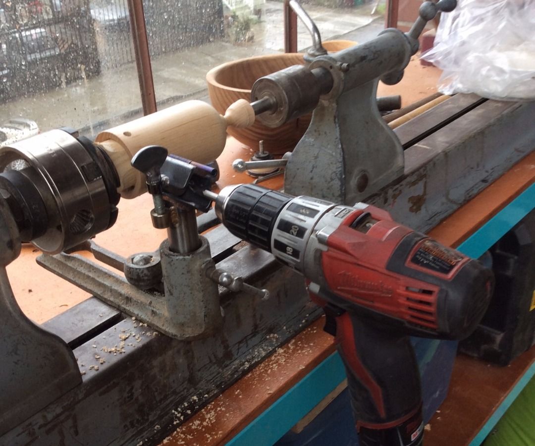 Wood Lathe Drilling Jig