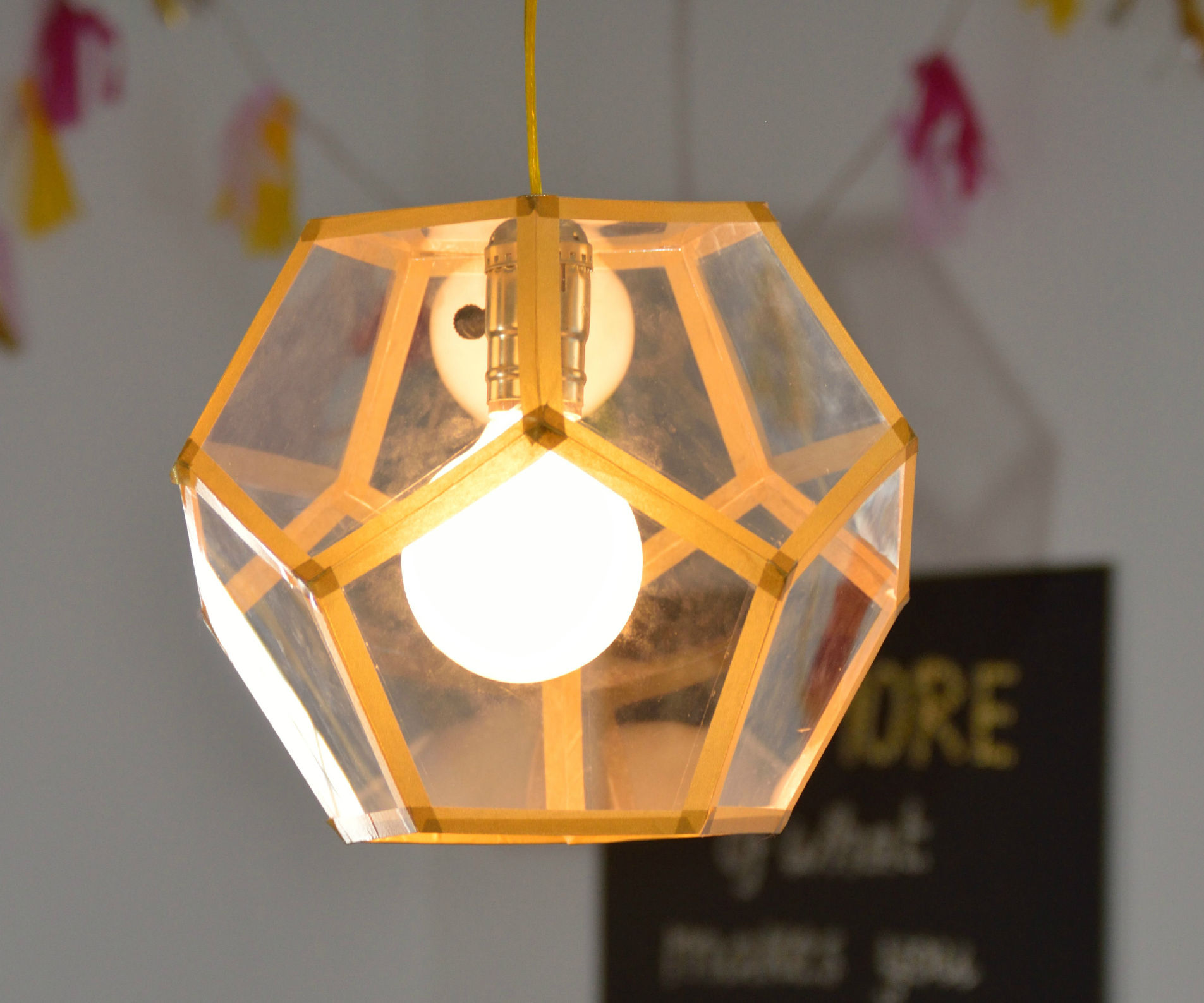 How to DIY a golden pendant lamp