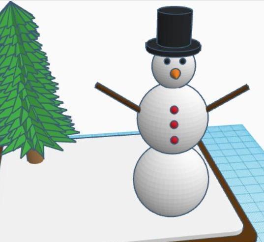 MUÑECO DE NIEVE CON ÁRBOL DE NAVIDAD