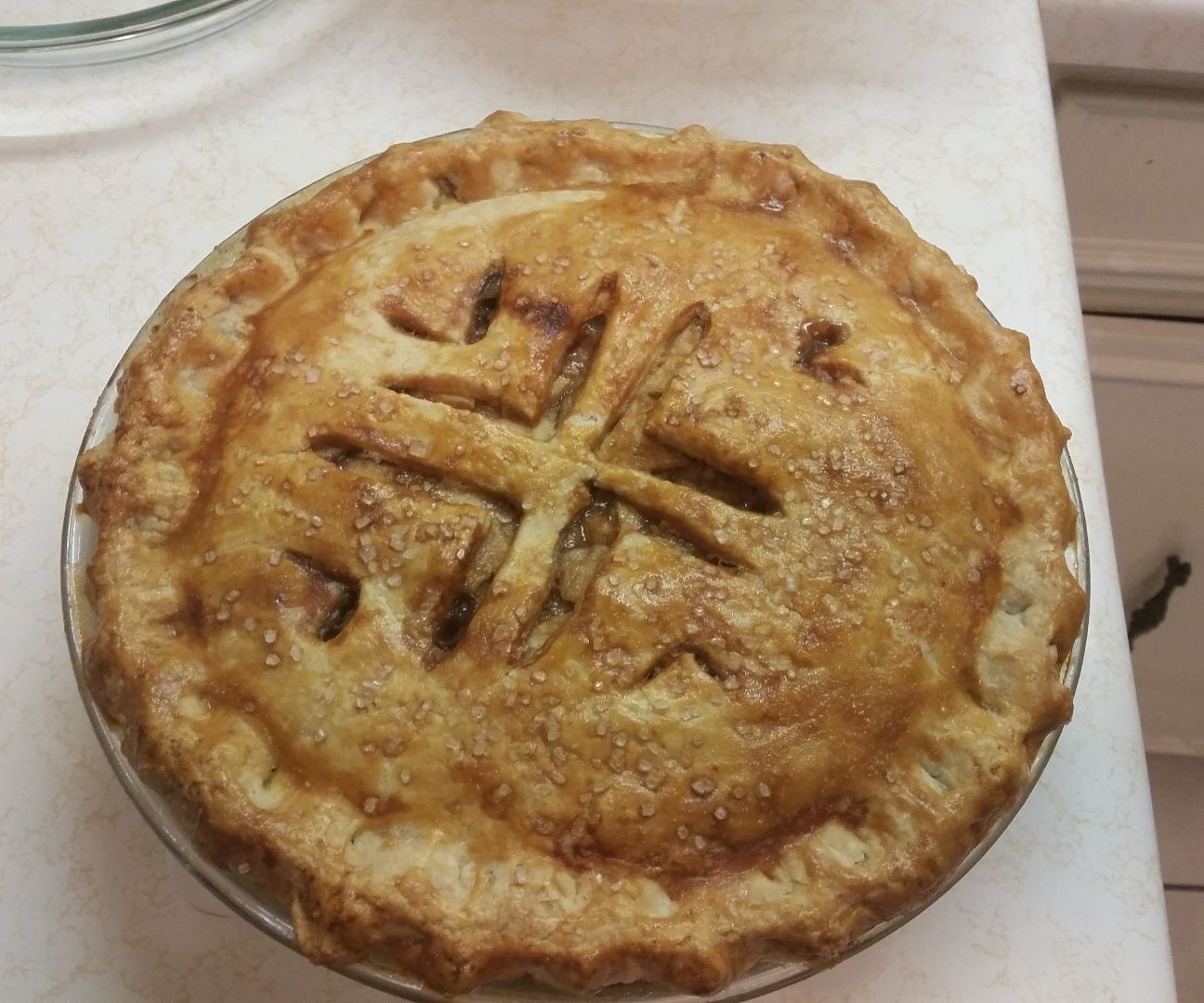Bourbon Caramel Apple Pie with Rendered Bacon Fat Crust 