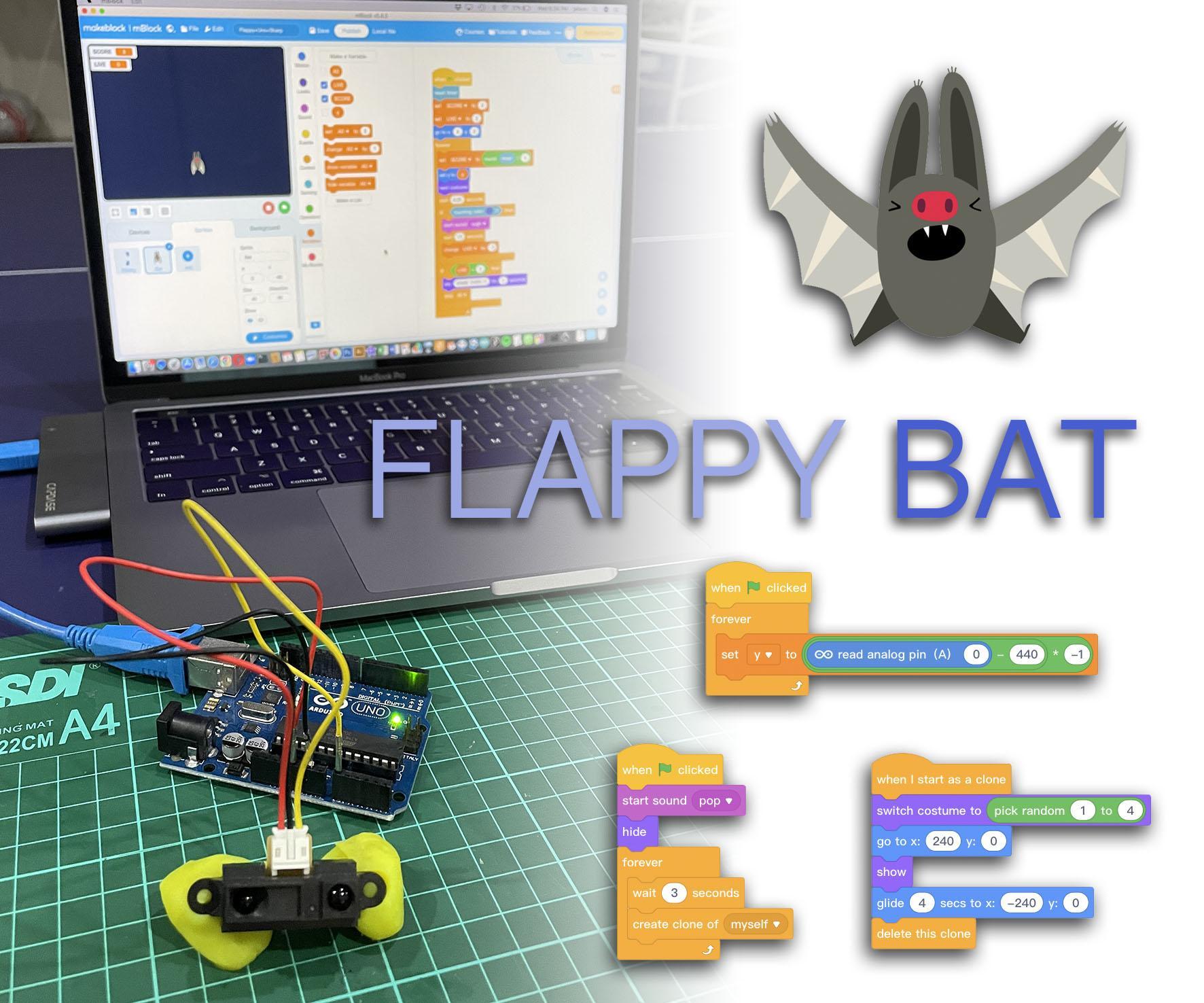 Interactive Flappy Bat With Distance Sensor