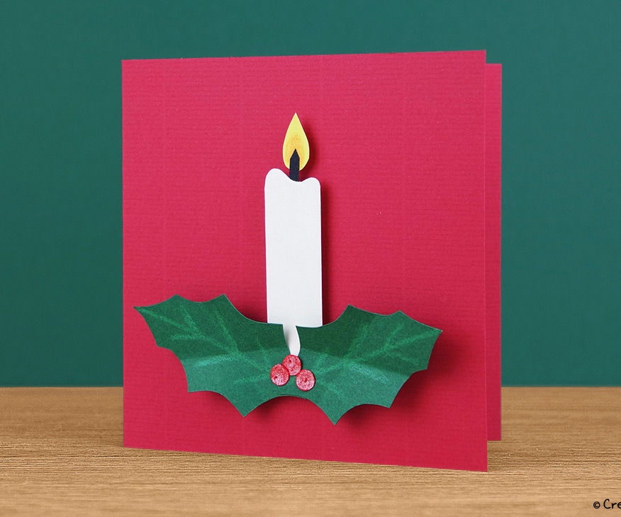 Christmas candle card tutorial