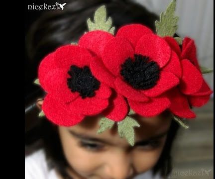 Poppy Flower Headband:Spring Floral Headband 