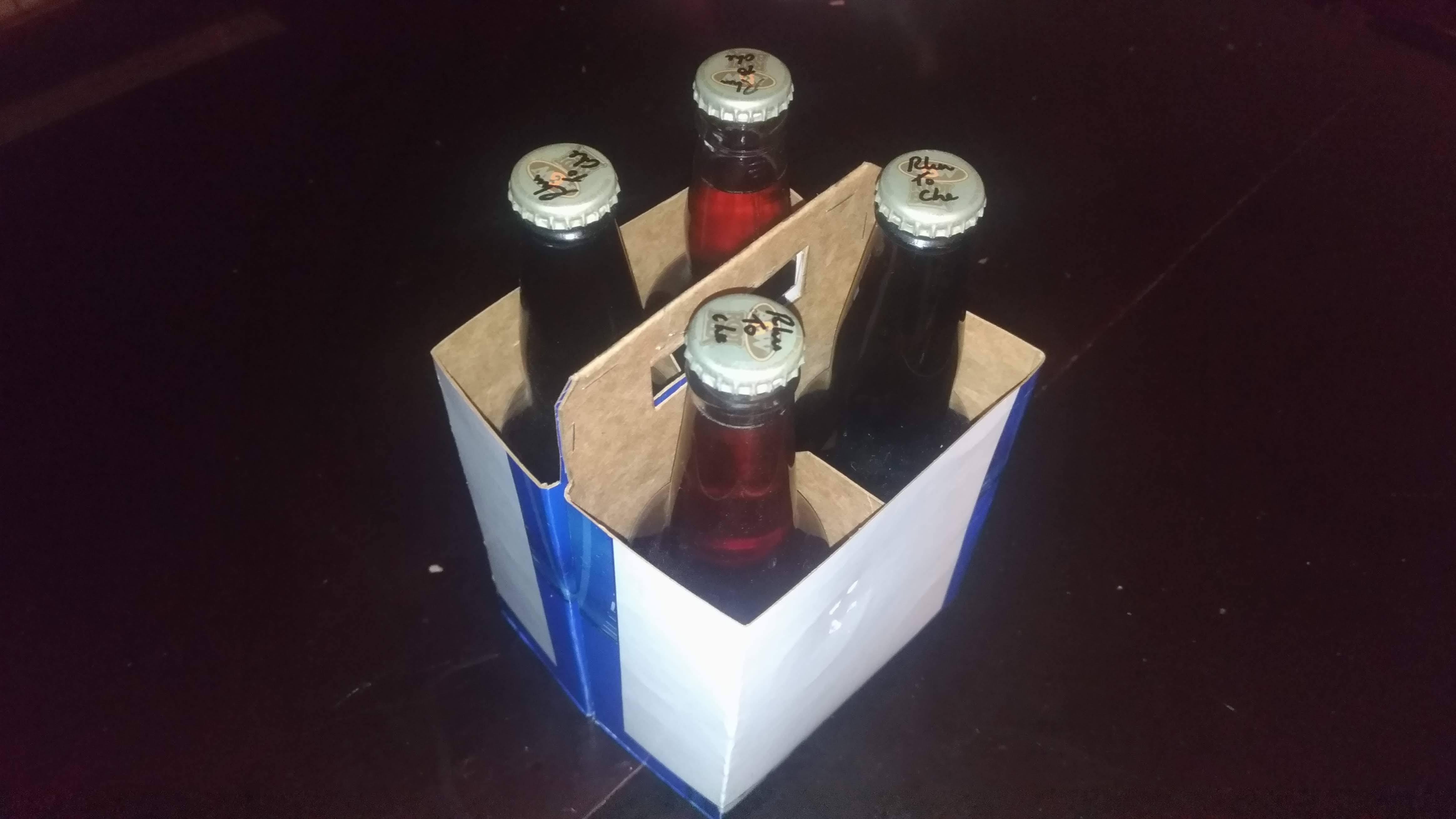 4 Pack Bottle Carrier From Discarded Cardboard
