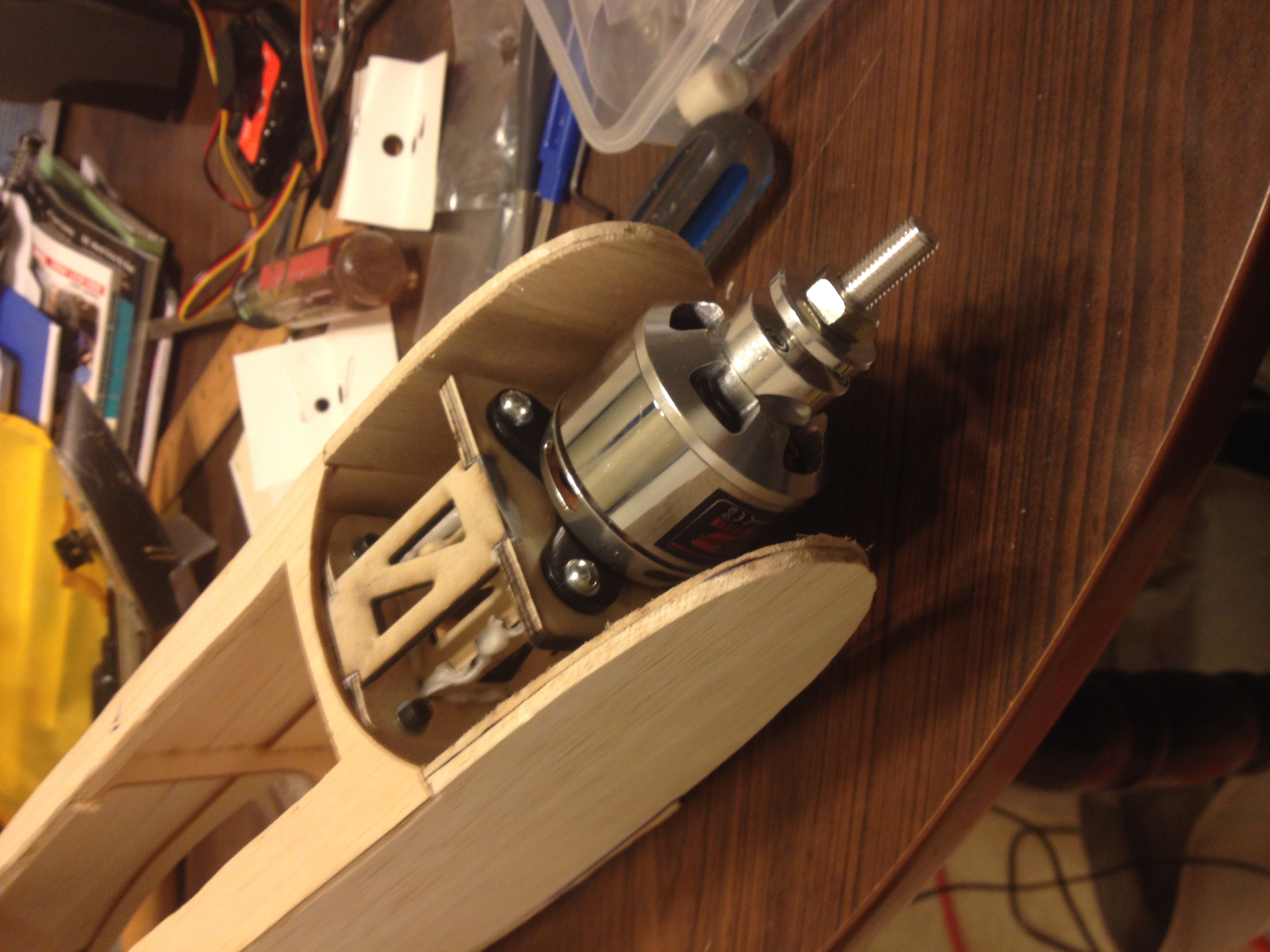 Motor mount box for radio control airplane.  I made it at Techshop