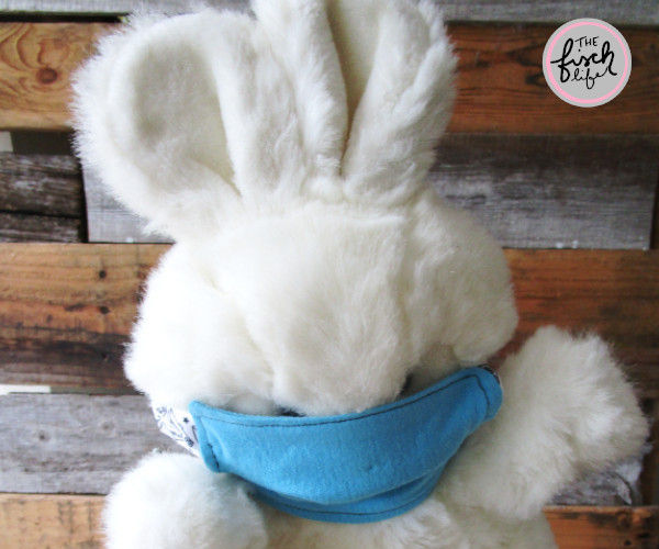 DIY Doll/Stuffed Animal Face Mask From T-Shirt Sleeves & Scrap Ribbon