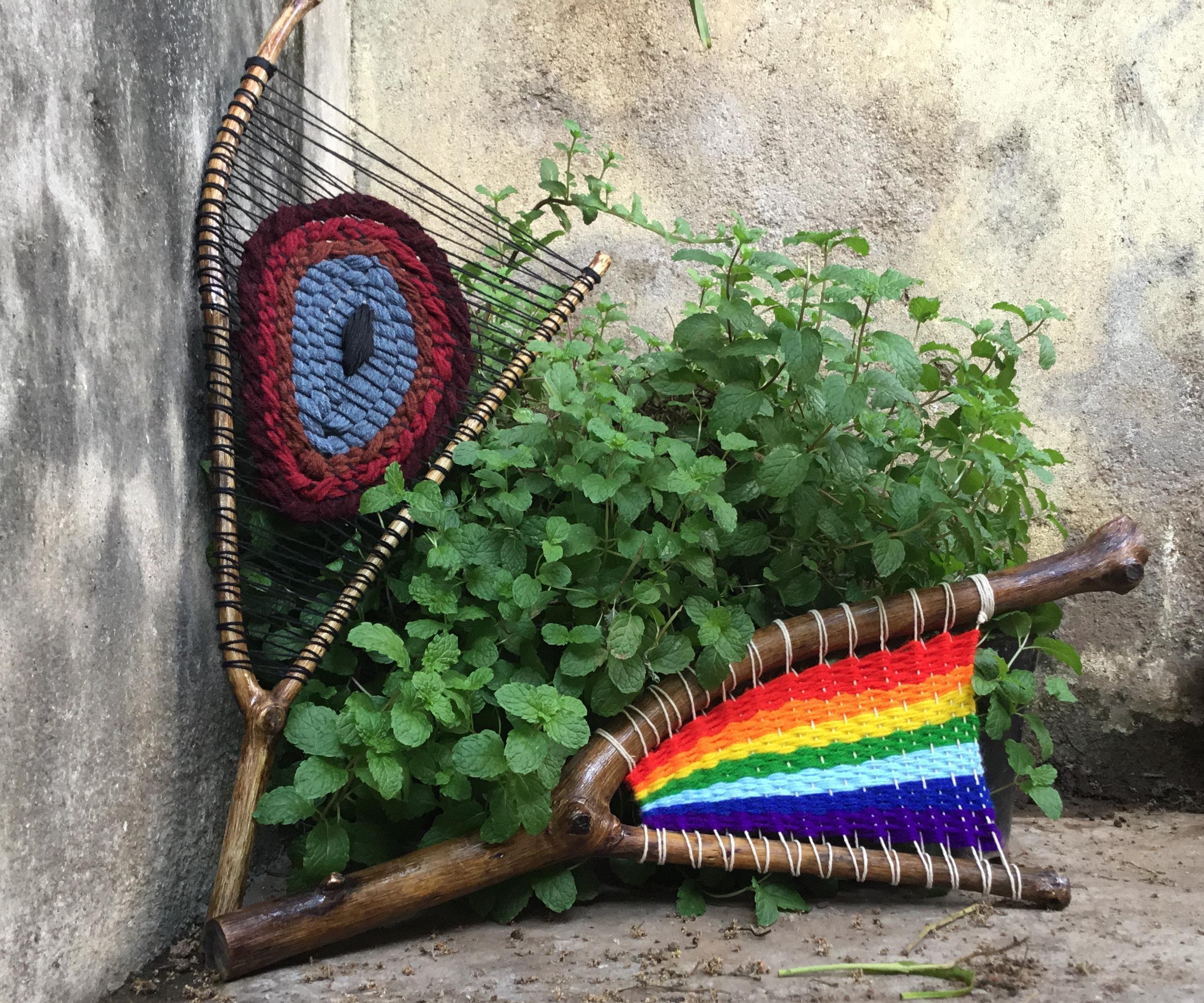 Wood & Yarn (Full & Partial Branch Weaving, Tiny Birds) - Home Decor