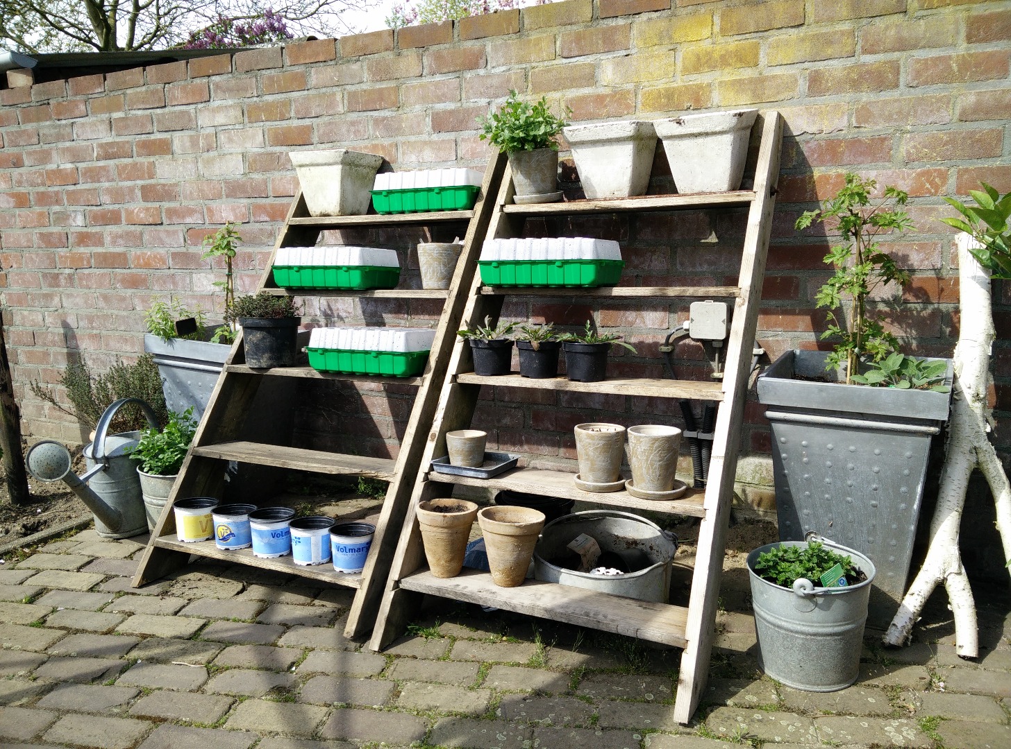 Staircase garden shelf