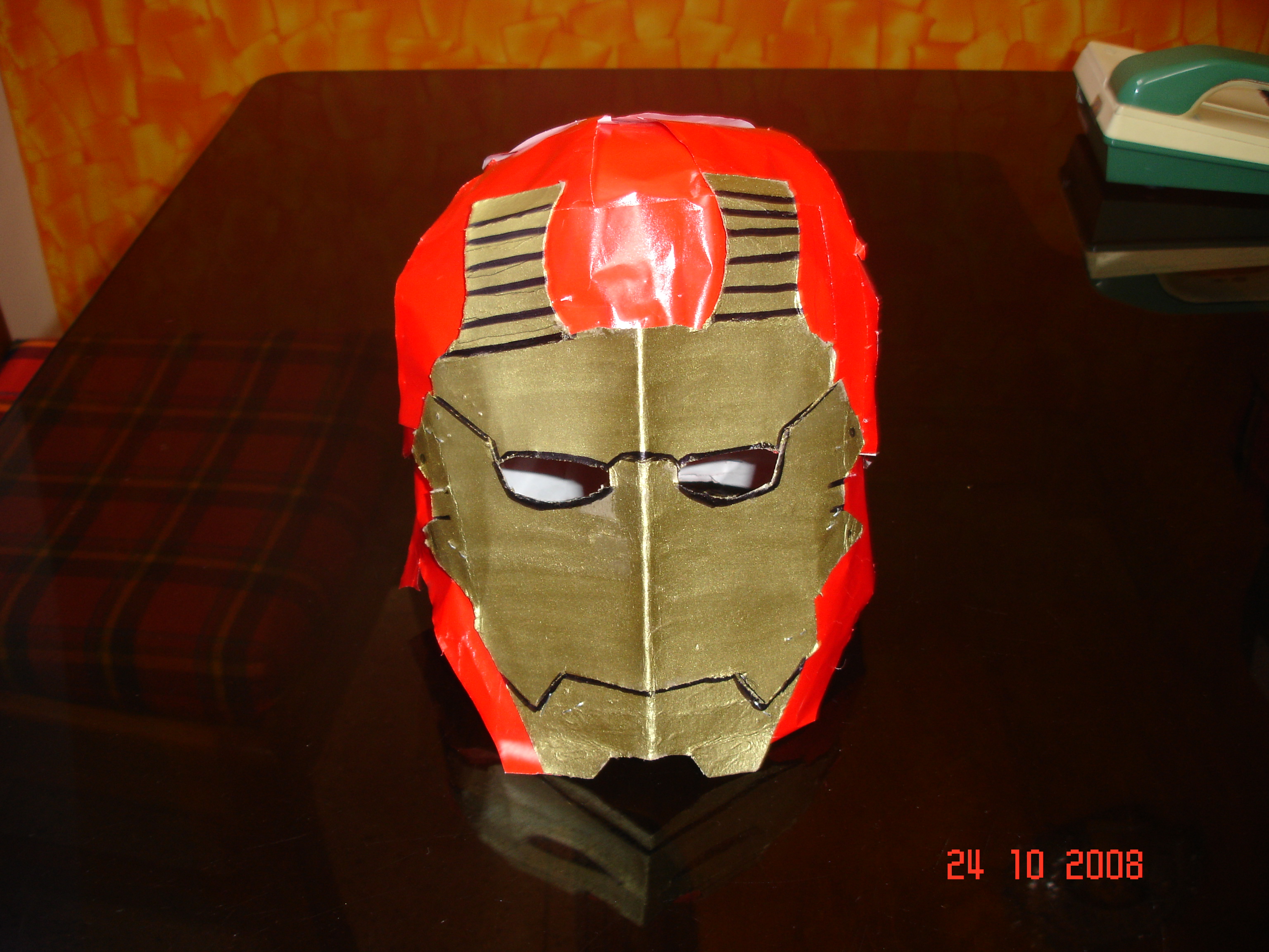 My Cheap, Easy to Make, Cardboard Iron Man Classic Helmet Which I Have Made for This Halloween for Under $3