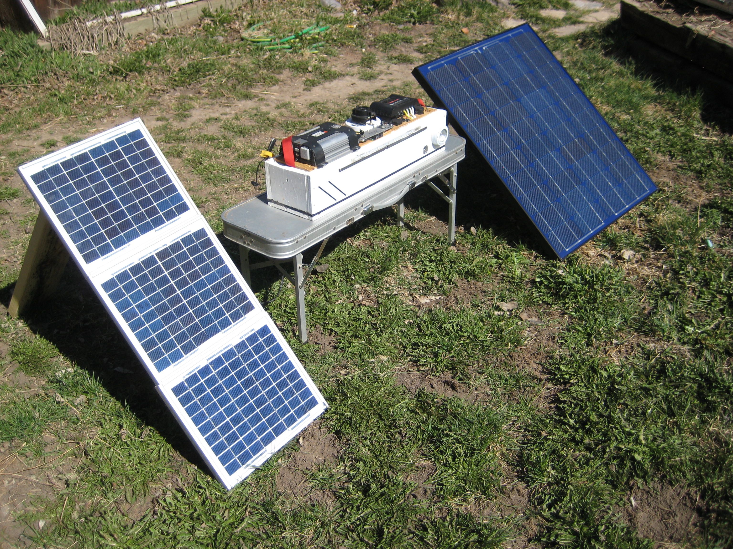 Solar generator -- emergency power supply -- portable camp power