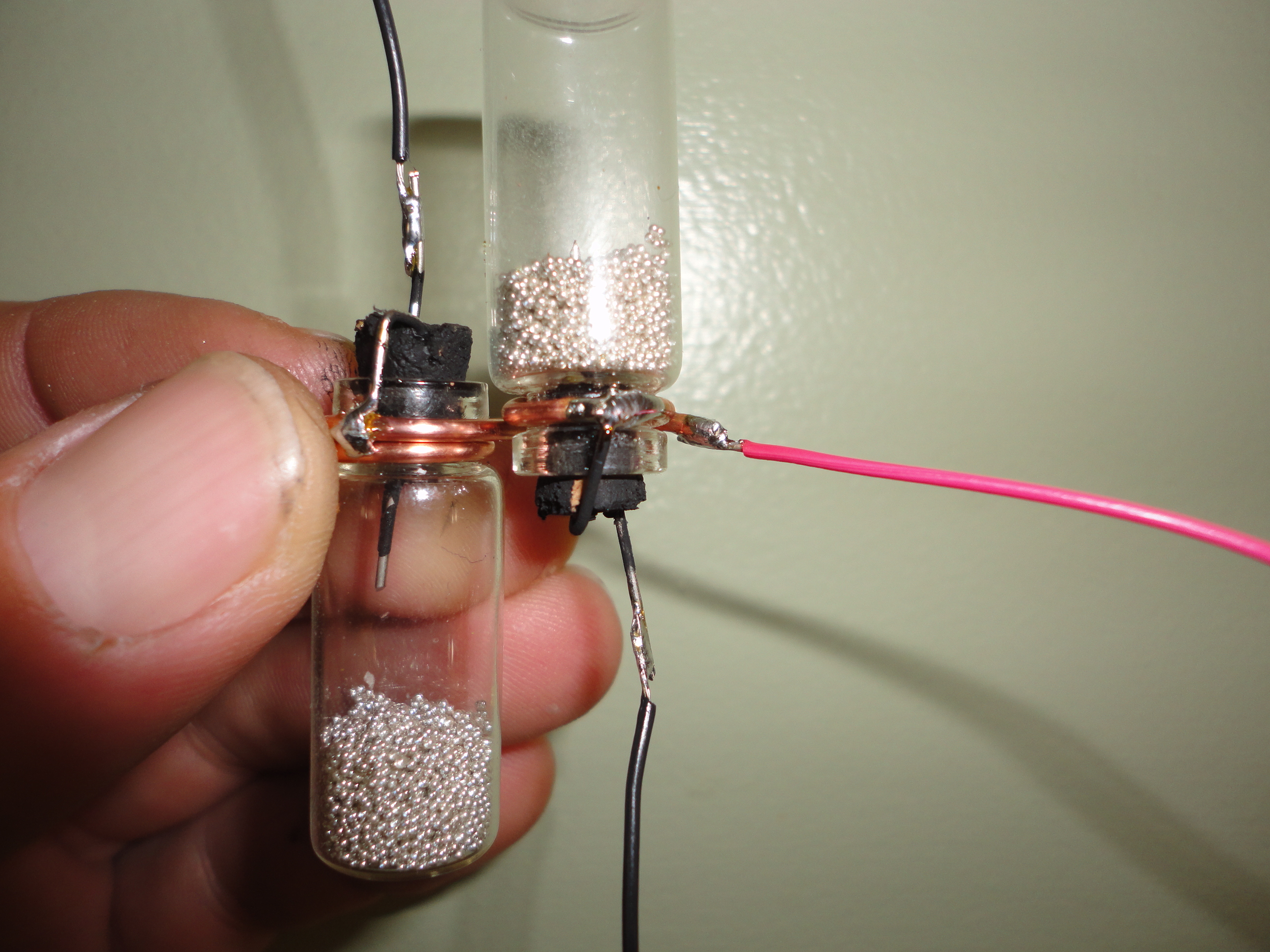 Tilt Switches Made from Bottles of Craft Beads