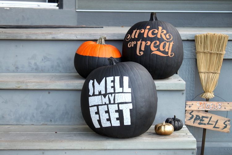 DIY: No-carve Typography Pumpkins