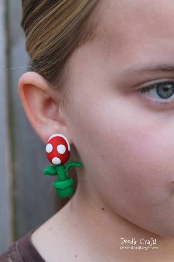 piranha plant mario brothers polymer clay bake oven hard earrings geekery geek video games crafts (12).JPG