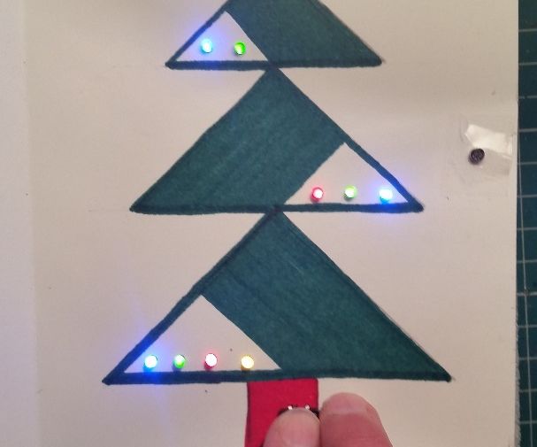 Christmas Card With Colored LEDs