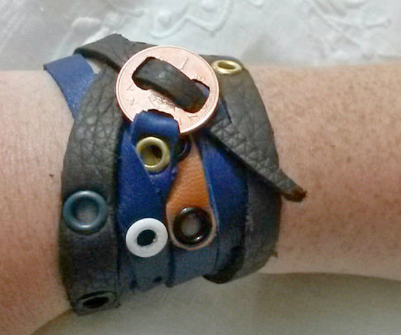 Coin and Leather Wrap Bracelet