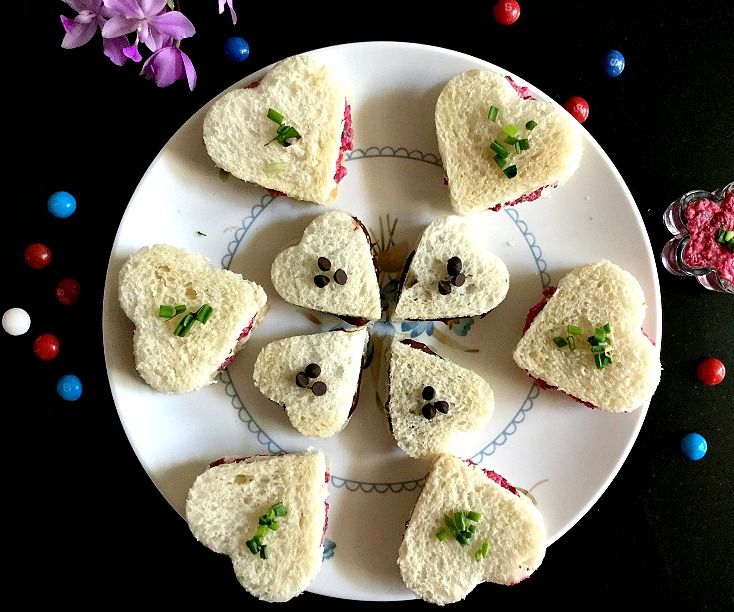 Heart Shaped Finger Sandwiches