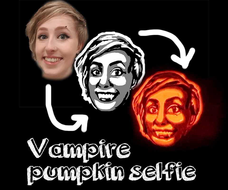 Carve a Vampire Pumpkin Selfie