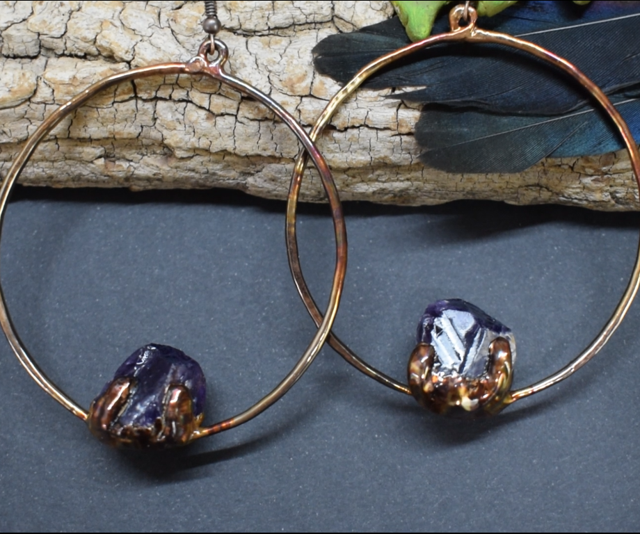 I Made Amethyst Hoop Earring for My 500 Subscribers