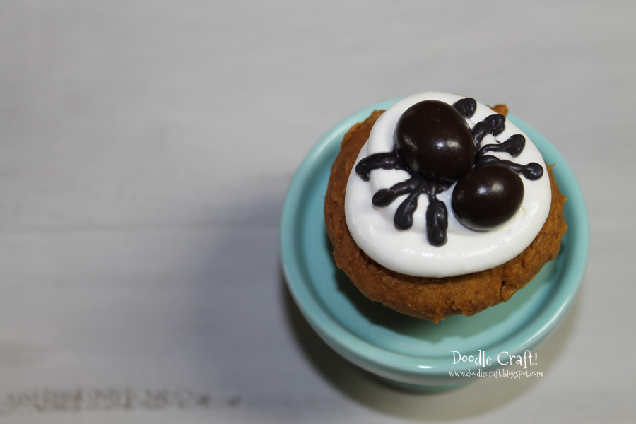 spider pumpkin muffins cream cheese frosting brockside chocolate halloween decorated cupcakes (11).JPG