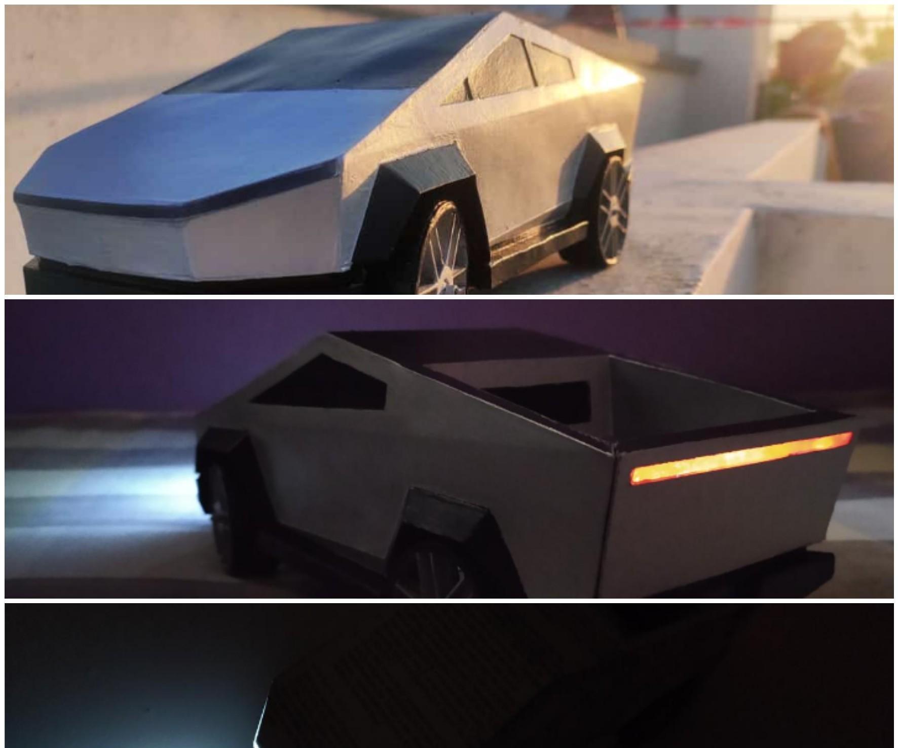 Tesla Cybertruck DIY Made of Cardboard