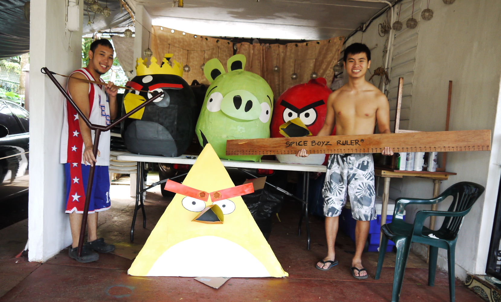 Paper Mache Angry Birds Costume!