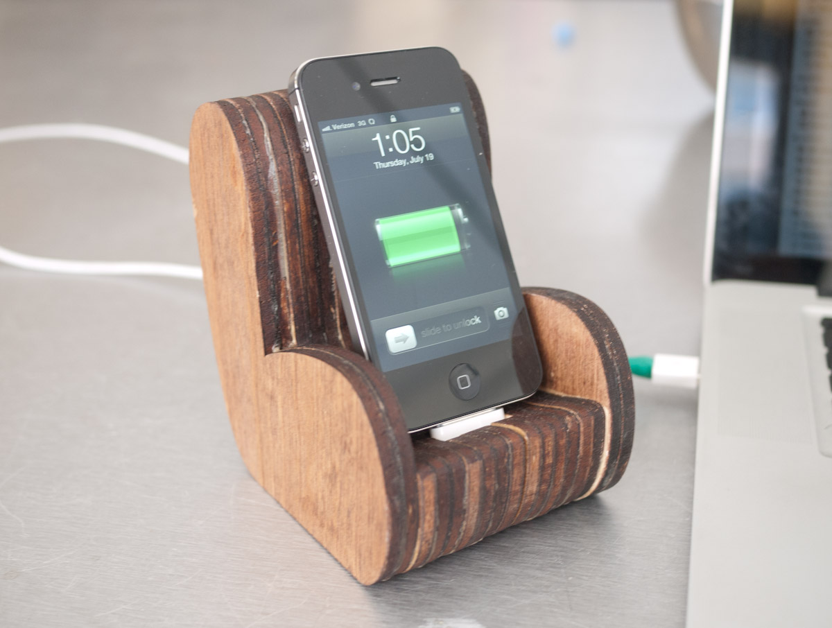 Wooden Comfy Chair IPhone Dock