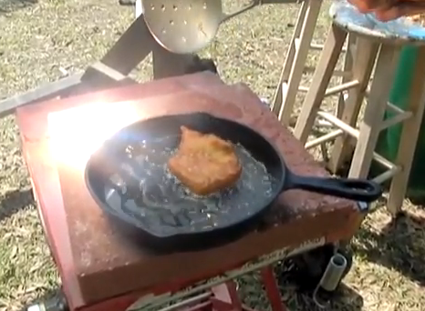 DIY 30 second fried dough treats grid free RAPID Solar Cooking