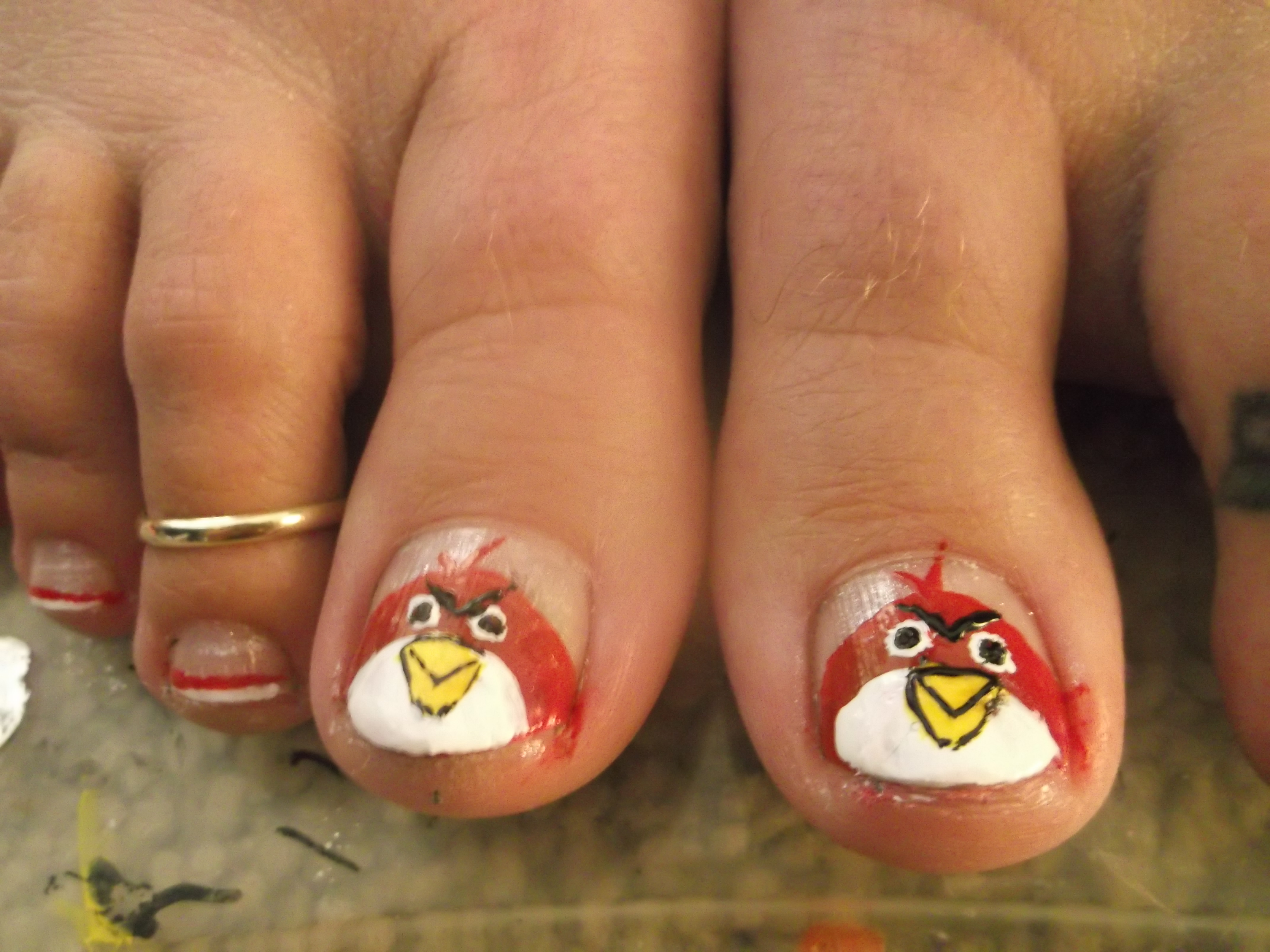 Angry Bird French Tips