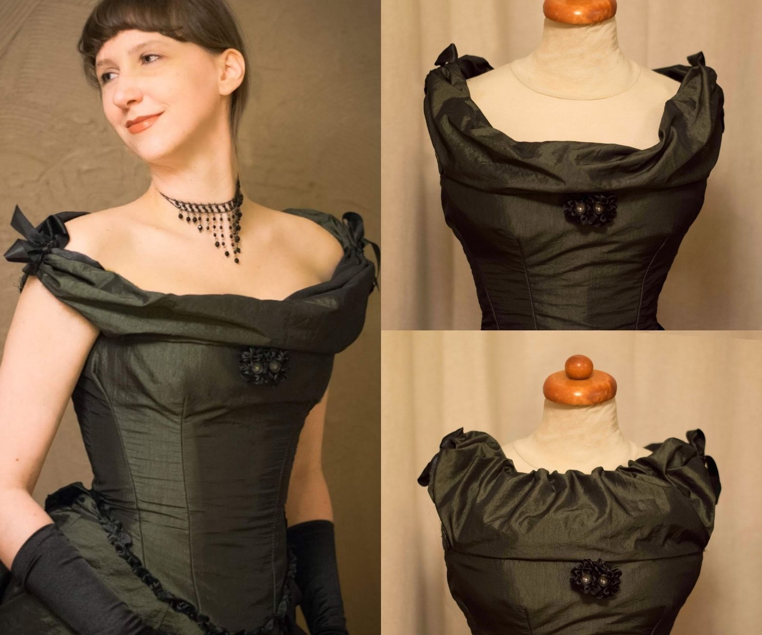 Victorian Ball Gown With an Autonomic Adjustable Neckline
