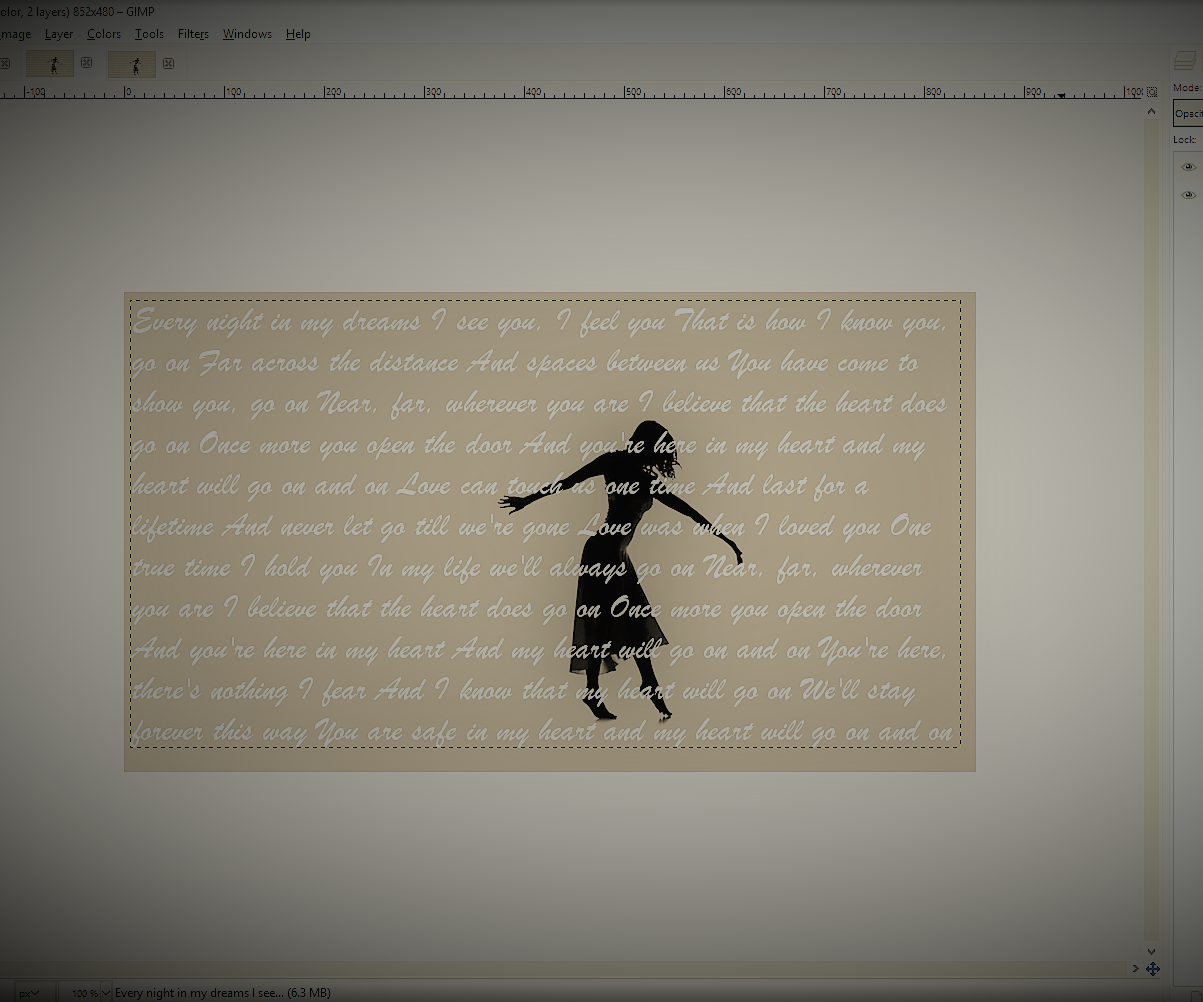 Lyric/Quote Gimp Project