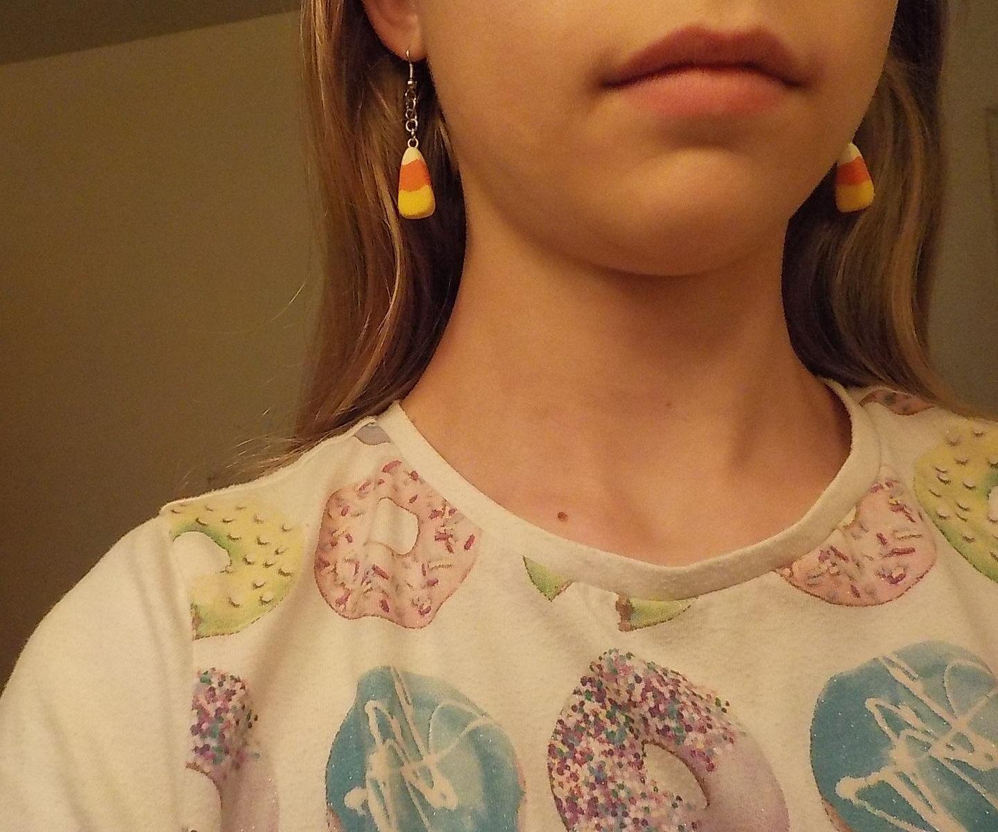 Polymer Clay Candy Corn Earrings 