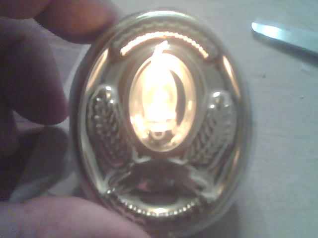 mirrored LED candle.